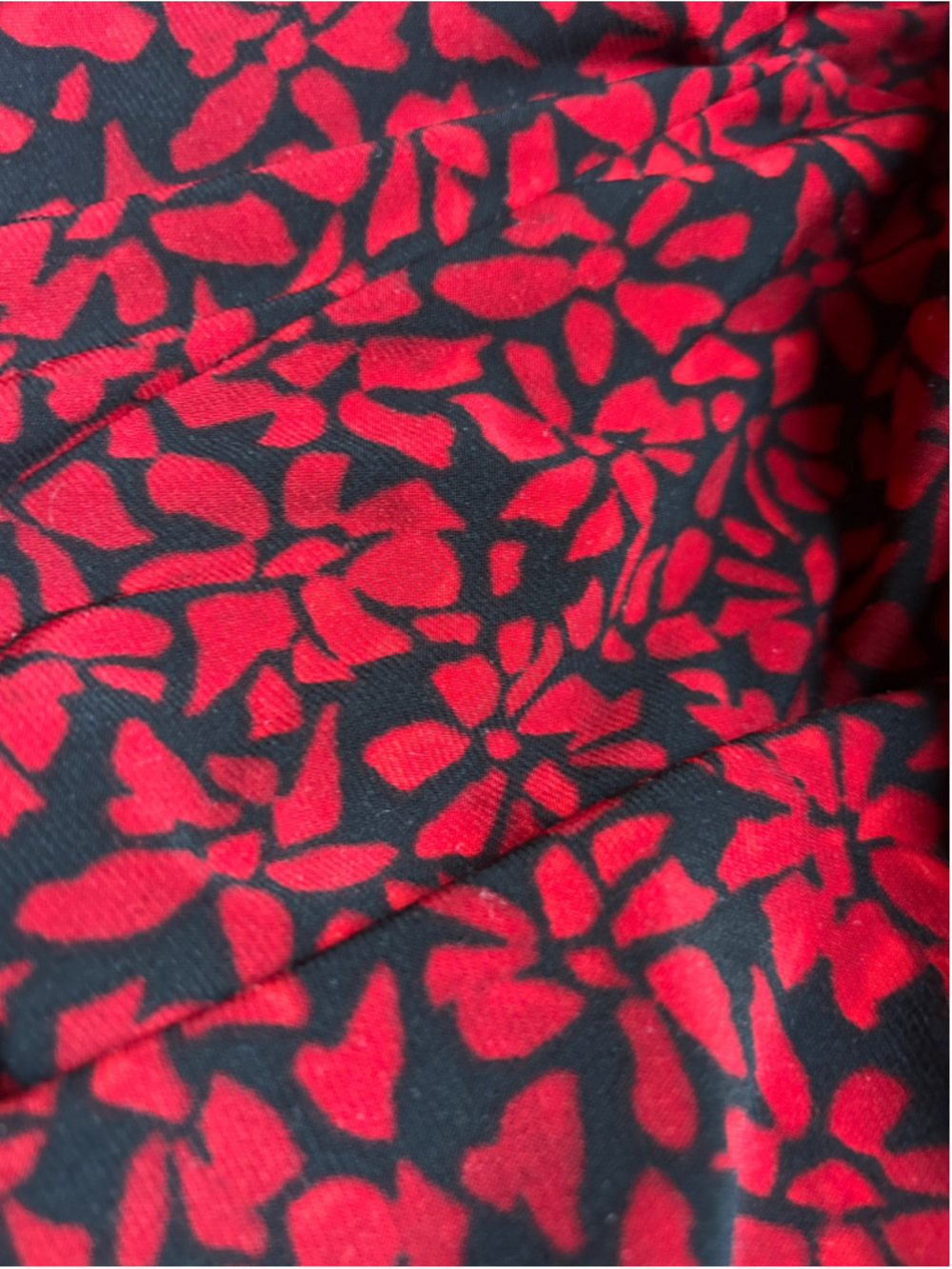 Women's Chaps Midi Dress Size L Red Black Floral Print - Picture 5 of 5